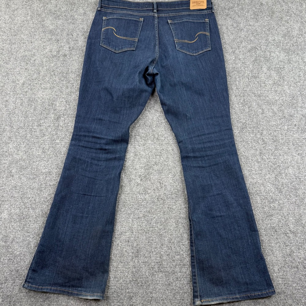 Signature by Levi Strauss Jeans 12M W31 L32 Dark Wash Mid-Rise Bootcut Women's - Picture 6 of 12